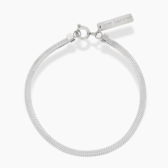 Hey Harper Nassau Silver Bracelet - Large 6.5" - Picture 1 of 5